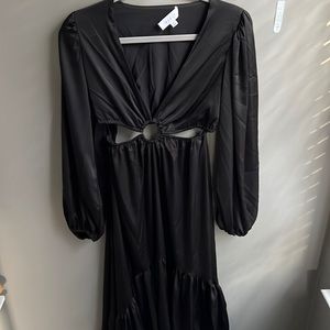 Black Hi-Low Cut Out Dress